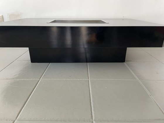 Image 1 of Tavolino Alveo laccato nero, disegnato da Willy Rizzo per Sabot, anni '70.