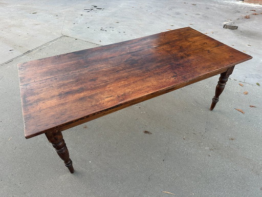 Antique robust farmhouse dining table – 206.5 x 96 x 78 cm