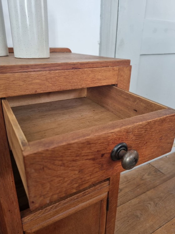 Image 1 of Vintage cupboard/sideboard with sliding doors, structured glass