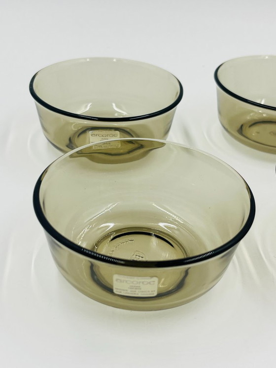 Set of 6 Arcoroc Smoked Glass Ramekins, Table accessories, Brown, Vintage (photo 3 of 8)