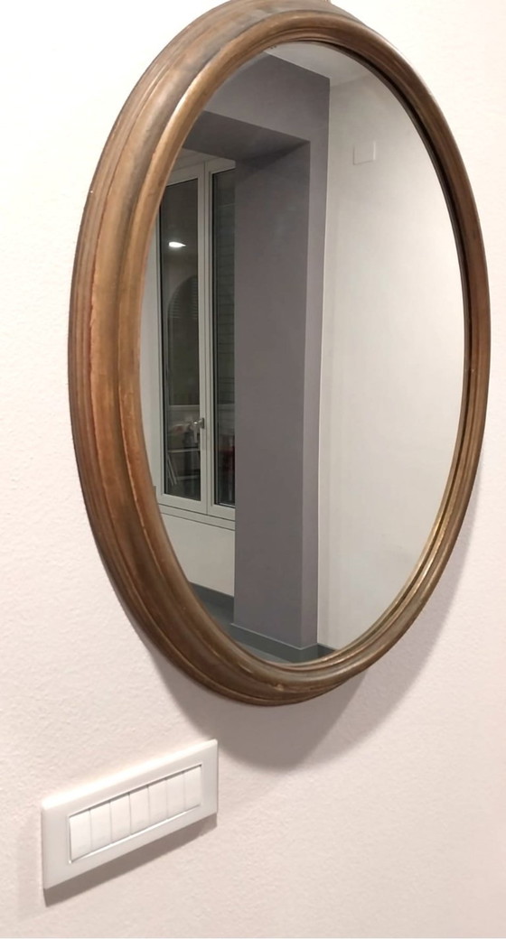 Image 1 of Vintage Oval Gold Mirror 80 cm – Wide Elegant Frame