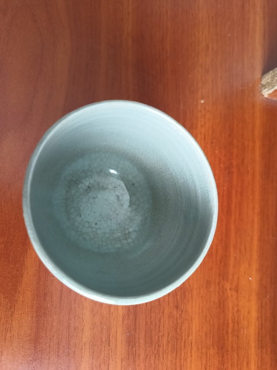 Image 1 of Yunomi Chawan, tazza da tè con decorazioni intagliate, marchio di ceramica artigianale