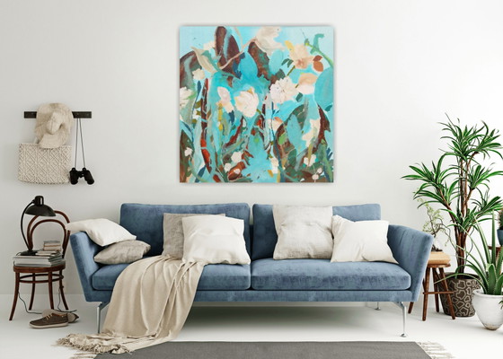 Acrylverfschilderij #Flora 100x100cm – joart, Schilderijen & Tekeningen, Canvas (photo 11 of 15)