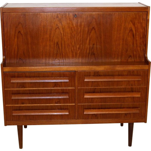 Secrétaire vintage en teck par Sigfrid Omann pour Olholm Møbelfabrik, Danemark années 1960