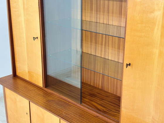 Image 1 of Prachtige vintage hoge kast / barkast / dressoir / vitrinekast