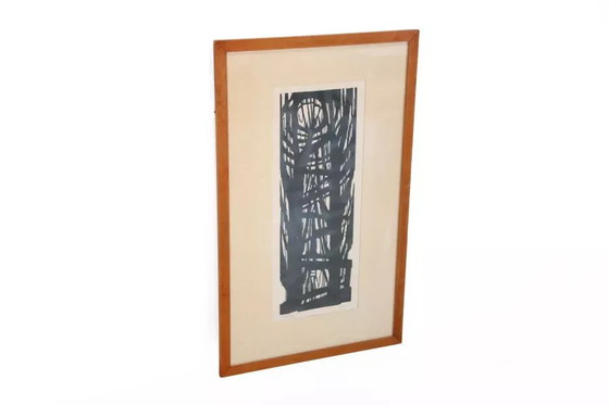Holzschnitt mit dem Titel „Bäume“ aus dem Jahr 1963 – Gemälde & Zeichnungen, Paper, Wood, Abstract (photo 4 of 6)