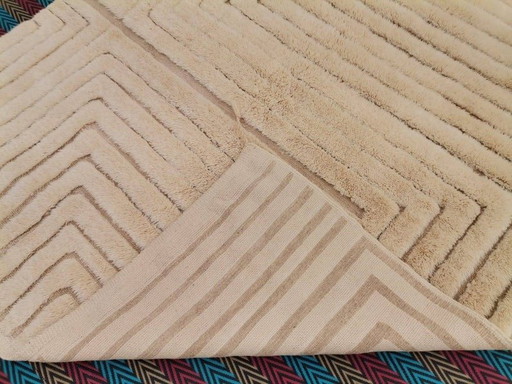 Autentico tappeto tradizionale in pura lana, tessuto a mano, 2/3 m