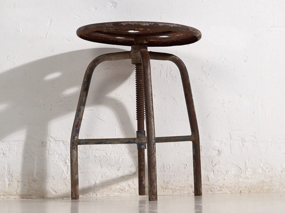 Sgabello blu stile industriale (c.1950) #8 – Sgabelli, Iron, Industrieel (photo 11 of 25)