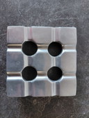 Brutalistische aluminium asbak / grid ashtray 