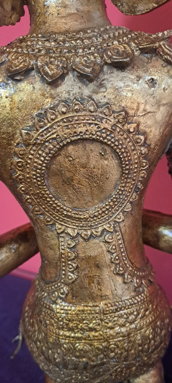 Ange thaïlandais antique, Sculptures, Bronze, Laiton, Doré (photo 7 sur 10)