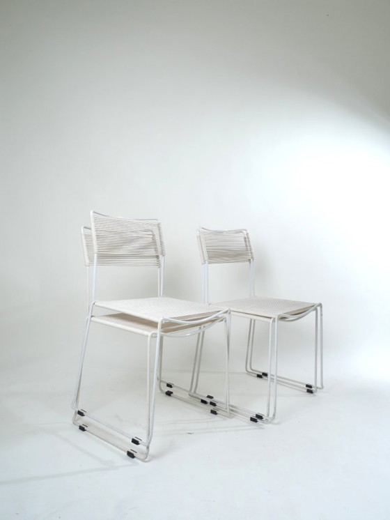 Image 1 of Ensemble de 4 chaises Jodi 'spaghetti' par Sintesi, Italie, années 80