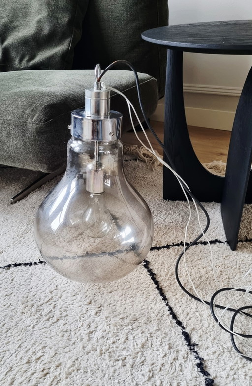 Grande suspension en forme d'ampoule incandescente 48 cm, style vintage parisien