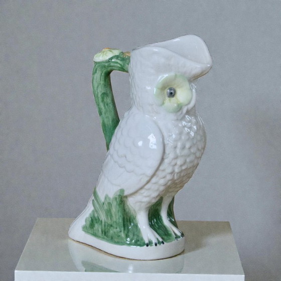 Image 1 of Large antique owl/owl earthenware carafe