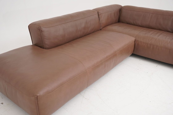 Image 1 of Rolf Benz Mio suite, bank, sofa, hoekbank, leer, bruin