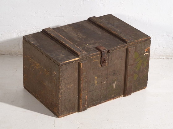 Petit coffre ancien vert olive (c.1920) #26 – Commodes, Rustic (photo 11 of 34)