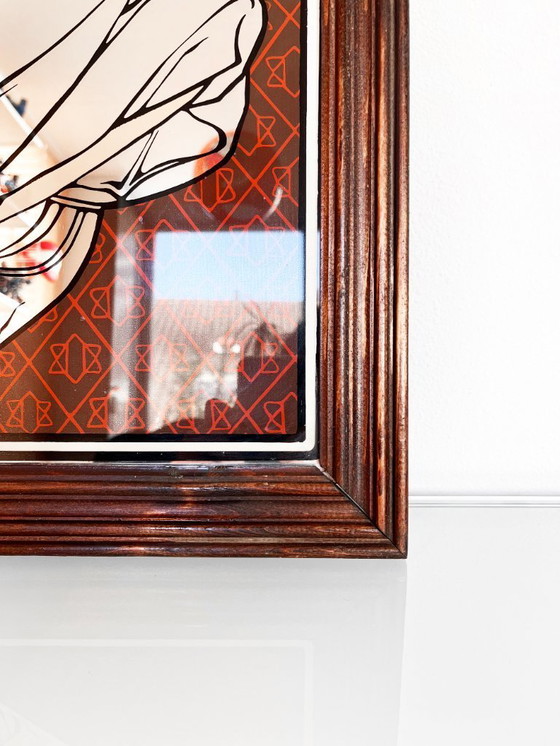 Image 1 of Vintage XL Mucha Job Cigarettes advertising mirror