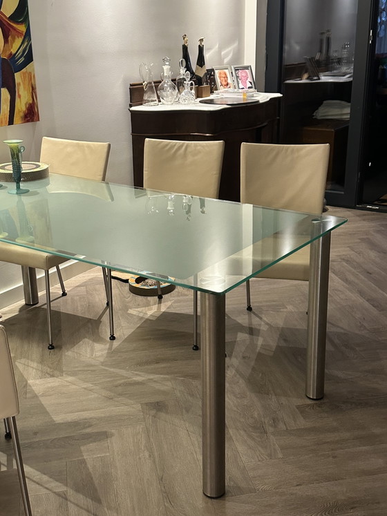 Glass Dining Table – Metal (photo 3 of 5)