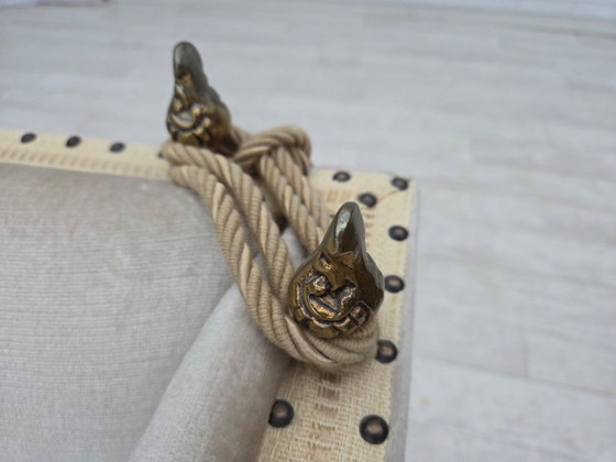 Image 1 of Divano danese a due posti con braccioli a goccia, anni '70, rivestimento in velluto.