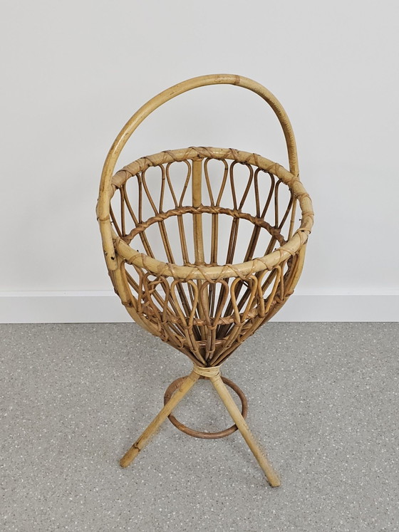 Cesto da cucito vintage in rattan, cesto per lavori, Porta piante, Beige (foto 3 di 11)
