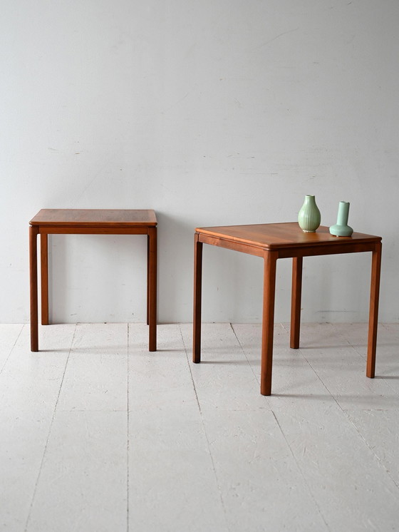 Image 1 of Pair of Walnut Coffee Tables, "Florida" by Folke Ohlsson 1950s