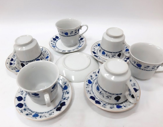 Image 1 of Vintage Espresso Coffee Cups & Saucers, Set of 6