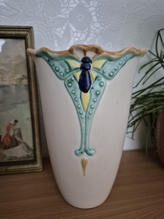 Image 1 of Art Nouveau Jugendstil Gouda Holland earthenware vase
