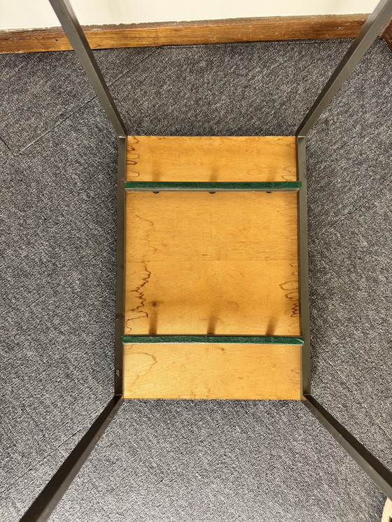 Image 1 of Set van 3 vintage bijzettafels – metaal & hout – mid-century stijl