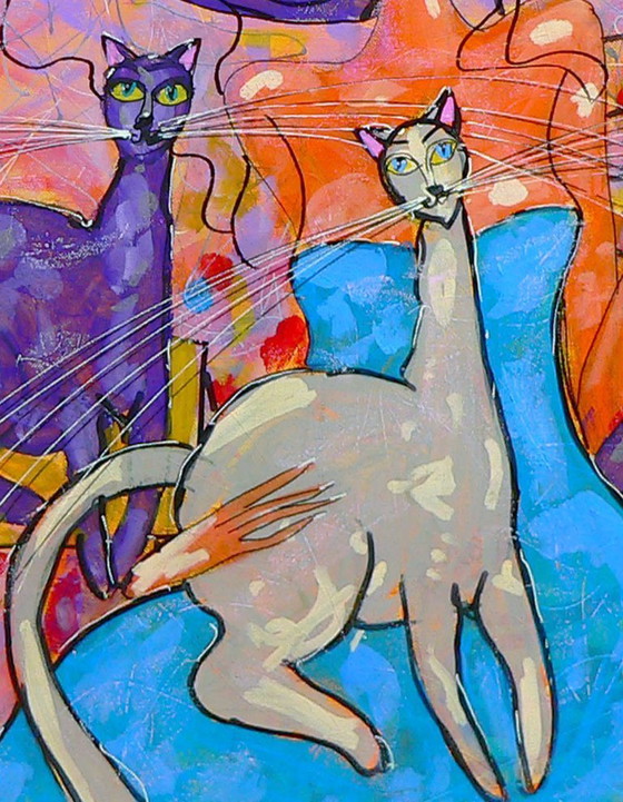 Image 1 of Piotr Lagucik - Fille avec deux chats