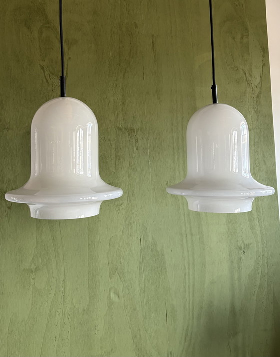 Image 1 of Set Raak B-1164 kloklamp bellamp opaalglas