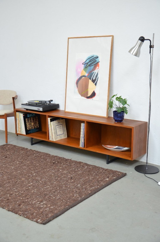 Image 1 of Open sideboard vintage vinyl walnut 70s lowboard phono HiFi