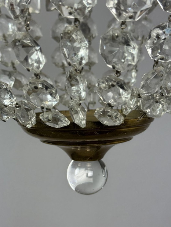 Image 1 of Lámpara de araña decorativa de cristal "fresa" de mediados de siglo, estilo Josef Frank, década de 1960