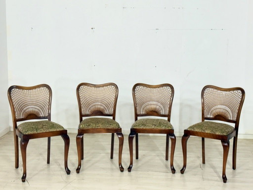 4x Chippendale eetkamerstoelen, keukenstoelen, vintage stijl