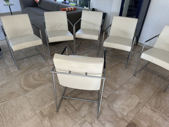 6 x Vintage Harvink Eettafel/Vergader Stoelen – Eetkamerstoelen, Leather (photo 3 of 4)