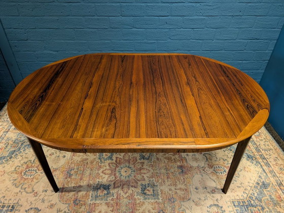 Image 1 of Table de salle à manger ronde extensible vintage, en palissandre, années 1960