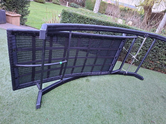 Image 1 of 1x Manutti Wicker Lounger Black NEW