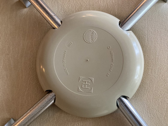 Image 1 of 5 design leren Vlinderstoelen Frits Hansen