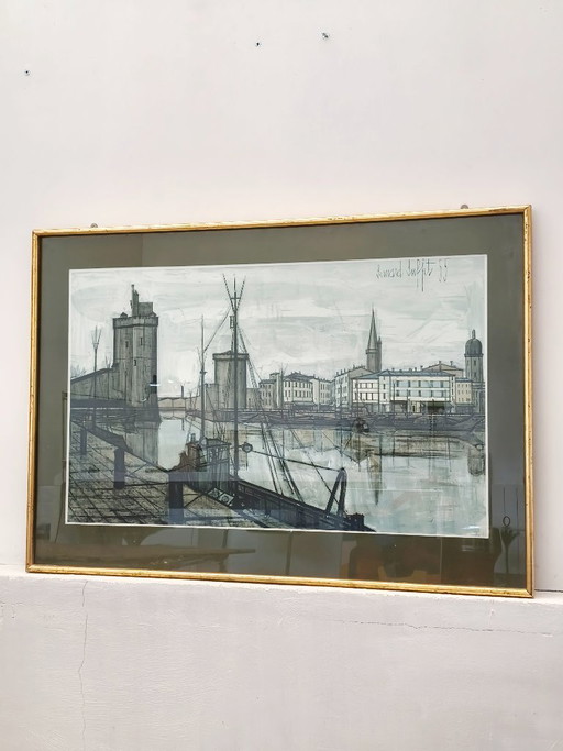 Bernard Buffet Impresión La Rochelle Ed. Galería Garnier Braun 1960 – lithos zeefdrukken, Wood (photo 2 of 12)