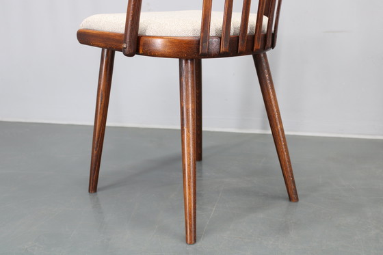 Image 1 of 1960 Antonin Suman Ensemble de six chaises de salle à manger en hêtre, restaurées