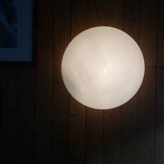 Image 1 of Grande lampada da parete/soffitto semisferica, 30 cm, vetro opalino bianco