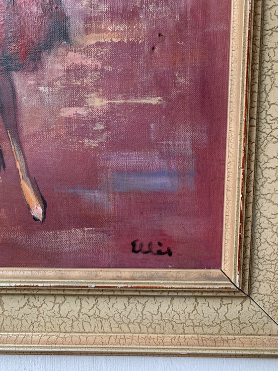 Image 1 of Zeer charmant Jaren 60 olieverfschilderij in Parijs Montmartre stijl.