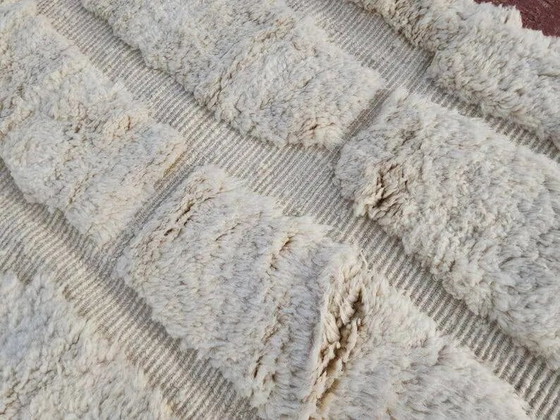 Moroccan Berber rug in ecru 300x200 cm, handmade rug with geometric design. – Rugs & carpets, Wool, Cotton (photo 6 of 12)