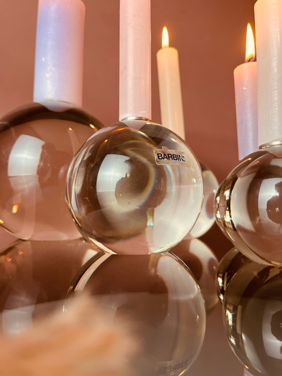Image 1 of Unique! Murano Barbine glass candlesticks