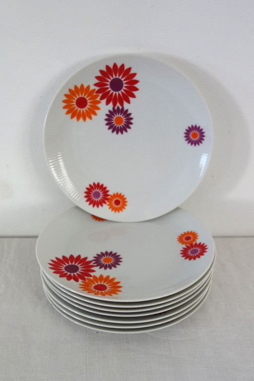 8 piatti da dessert Seltmann Weiden West Germany anni '70