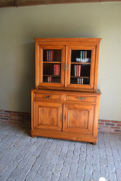 Antique cherry wood sideboard, display case.