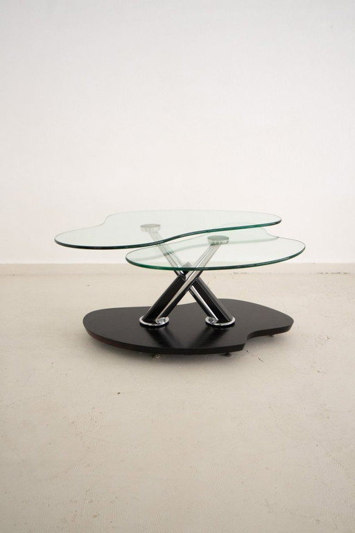Table basse avec plateaux en verre organique