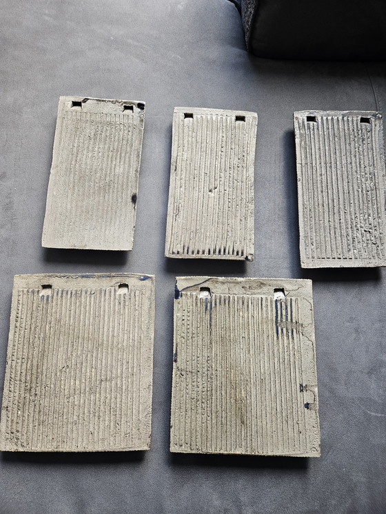 Image 1 of 5 fat lava relief wall tiles by Jan van Erp