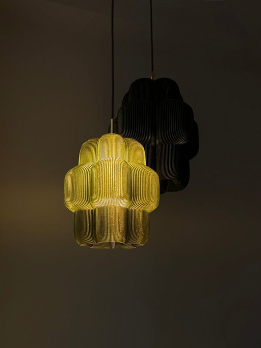 Petulia L "Olivine" ByLucop - Organic Sculptural Pendant Lamp - Artisan 3D Printed Design