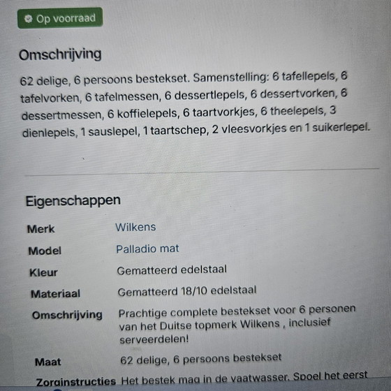 Wilkens Palladio Besteckkassette 6 Personen 62-teilig, Besteckkassetten, Rostfreier Stahl, Silber (Foto 9 von 10)