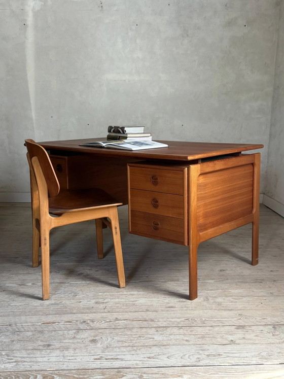 Scrivania vintage scandinava in teak, Danimarca – Scrivanie, Scandinavian (photo 3 of 12)