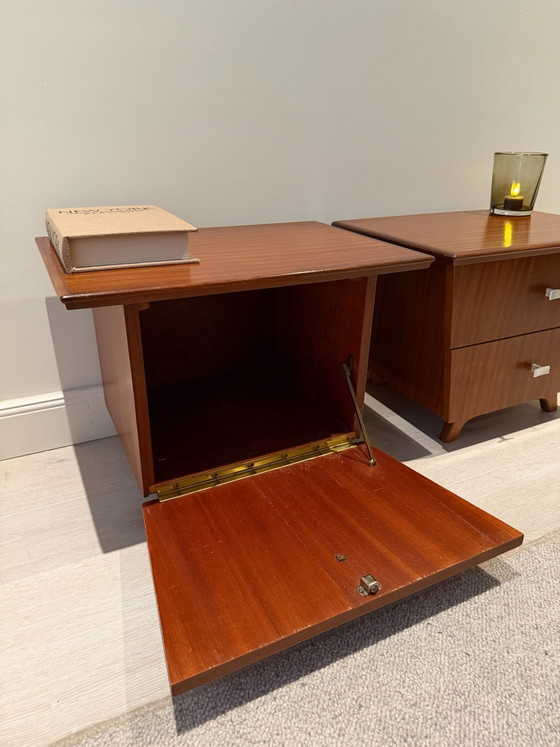 Vintage Teak Nightstands Mid-Century Set of 2, Wood, Brown (photo 5 of 7)